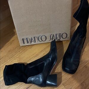 Franco Sarto Black Heeled Boots for Women